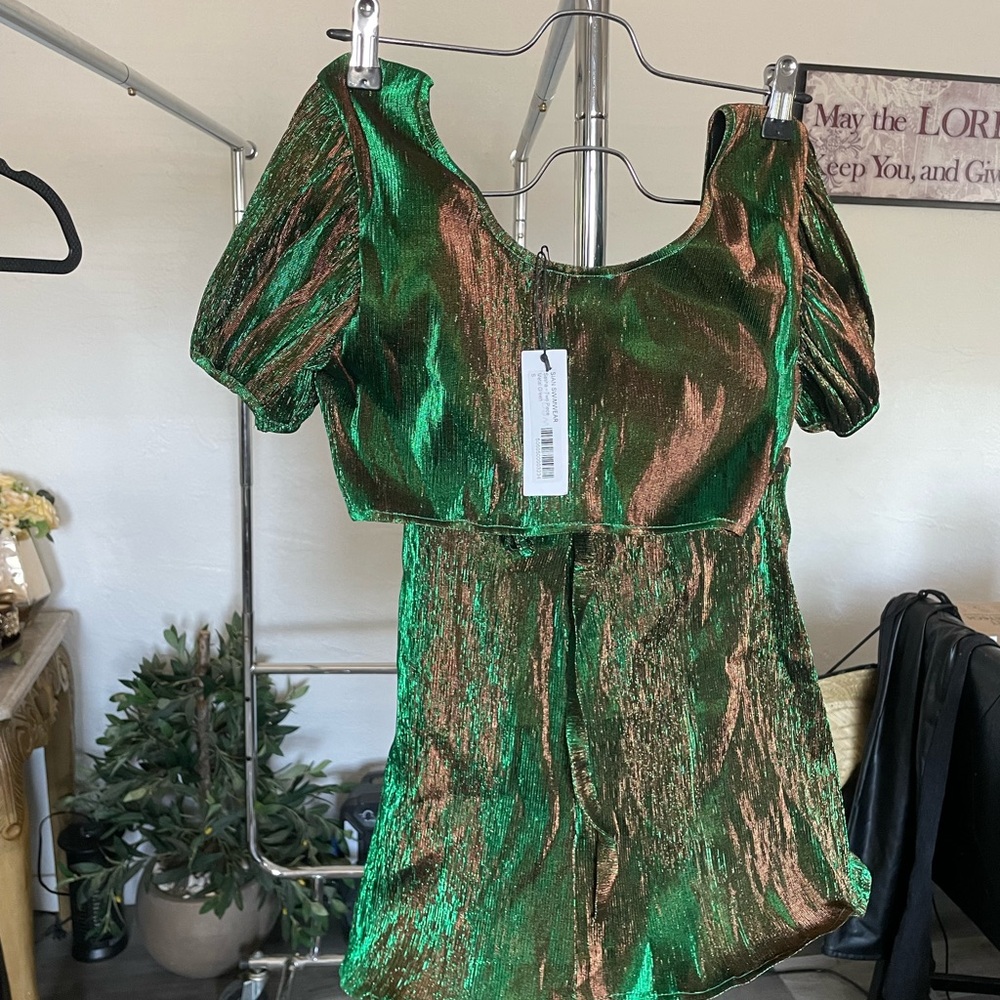 Siam Swimwear Emerald Green Swim Coverup with Shimmering Finish